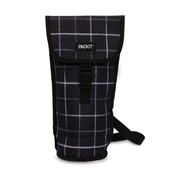 PackIt Freezable Napa Wine Bag Black Grid - 750ml - 2