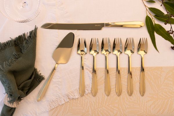 Splayd Gold Cake Knife, Server & Splayd Set/8 - 1