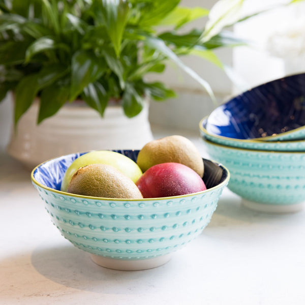 Mikasa Does it All Ceramic Bowl - Leafy Indigo - 15.7cm - 2