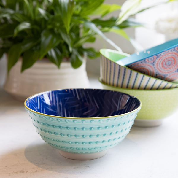 Mikasa Does it All Ceramic Bowl - Leafy Indigo - 15.7cm - 1