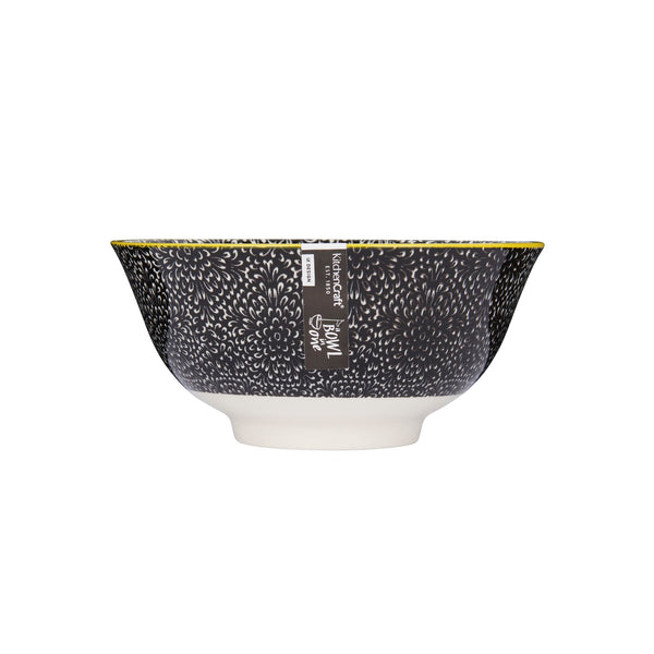 Mikasa Does it All Ceramic Bowl - Black Floral - 15.7cm - 1