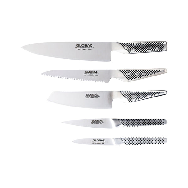 Global Katana 6pc Knife Block - Bamboo - 1