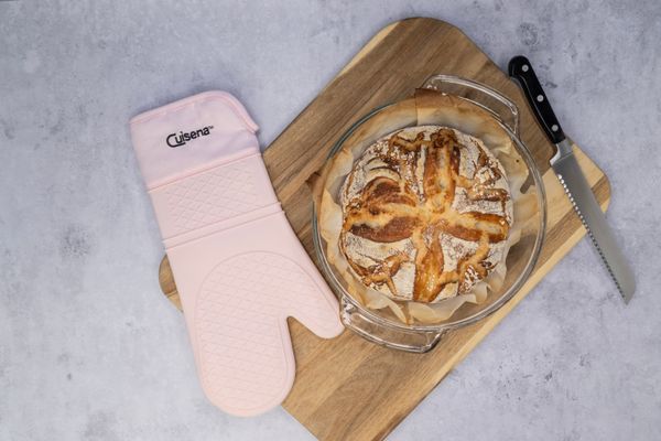 Cuisena Silicone & Fabric Oven Glove - Pale Pink - 1