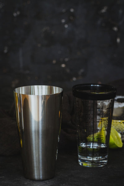 BarCraft Boston Stainless Steel Cocktail Shaker 2 Piece Set Clear, Silver - 400ml - 3
