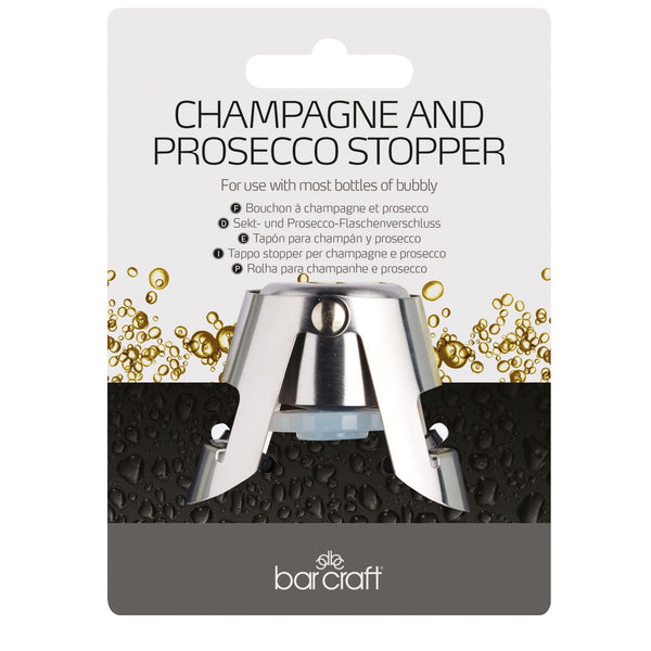 BarCraft Stainless Steel Champagne and Sparkling Wine Stopper - 1