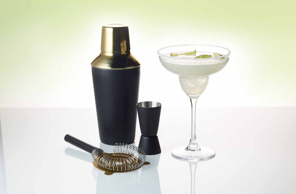 BarCraft Stainless Steel Cocktail Set Black Colour - 3 Piece - 3