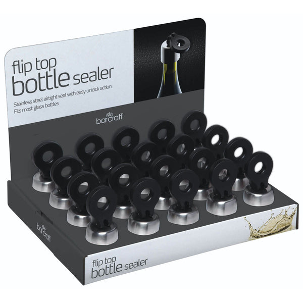 BarCraft Stainless Steel Flip Top Bottle Sealer - 20 Piece - 1