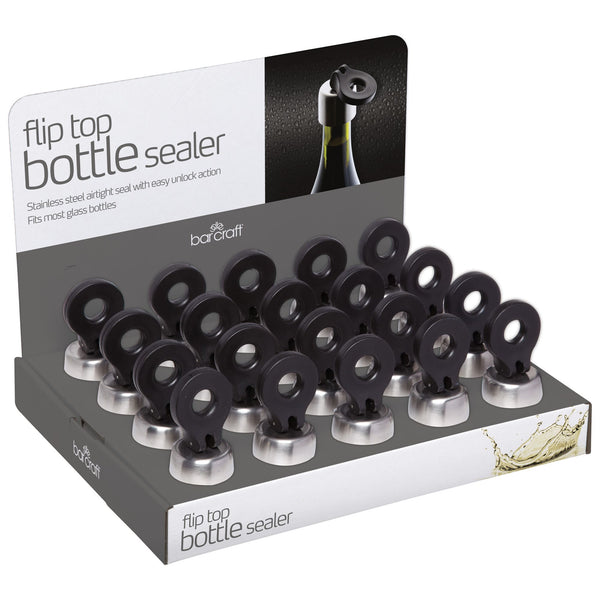 BarCraft Stainless Steel Flip Top Bottle Sealer - 20 Piece - 2