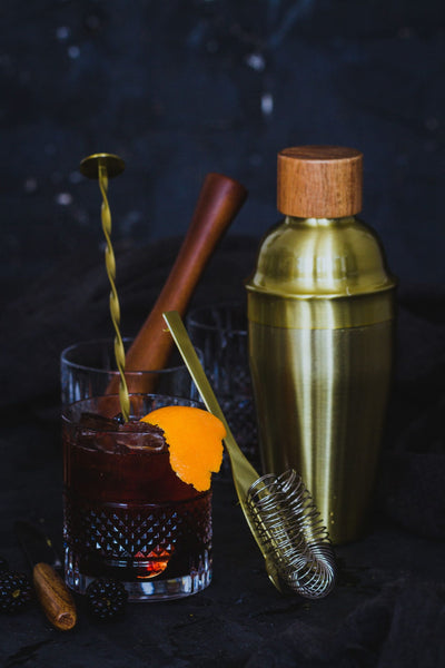 BarCraft Stainless Steel Cocktail Set Brass Colour - 6 Piece - 1