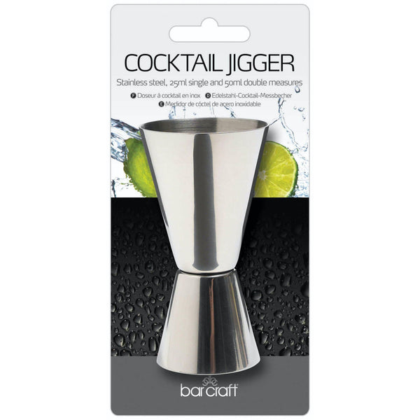 BarCraft Stainless Steel Dual Spirit Measure Cup - 4.2cm x 4.2cm x 8.4cm - 1