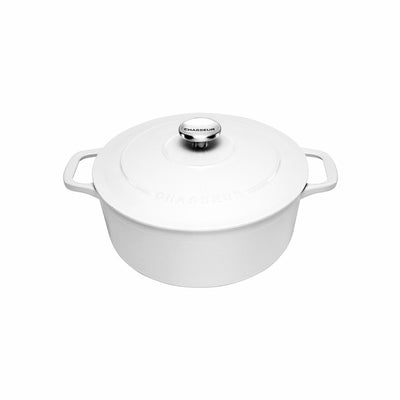 Chasseur Cast Iron Round French Oven Brilliant White - 26cm Cocotte