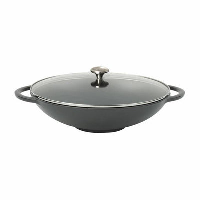 Chasseur Caviar Black 37cm Wok Cast Iron