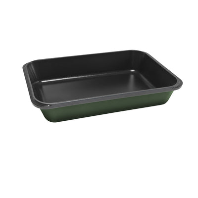 Chasseur Cast Iron Rectangular Forest Roasting Pan with Enamel Coating & - 40cm x 26cm