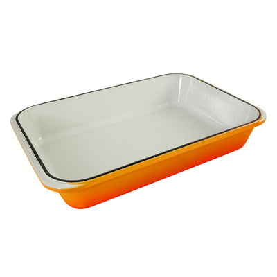 Chasseur Cast Iron Rectangular Sunset Roasting Pan with Enamel Coating & - 40cm x 26cm