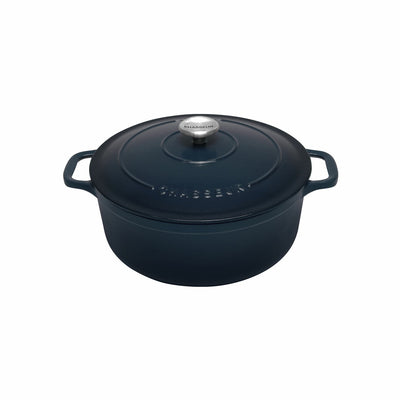Chasseur Cast Iron Round French Oven Liquorice Blue - 26cm Cocotte