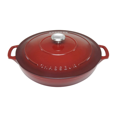 Chasseur Round Cast Iron Non Stick Casserole Bordeaux - 30cm 2.5L