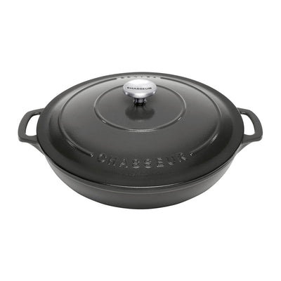 Chasseur Round Cast Iron Casserole Caviar - 30cm 2.5L