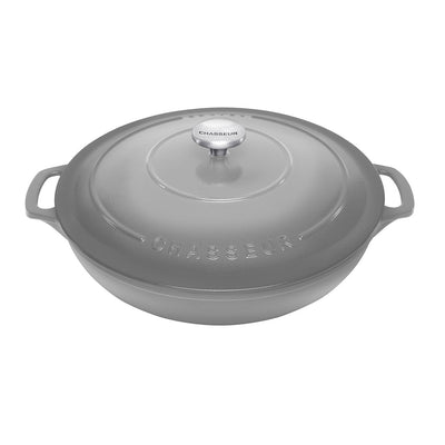 Chasseur Round Cast Iron Non Stick Casserole Celestial Grey - 30cm 2.5L