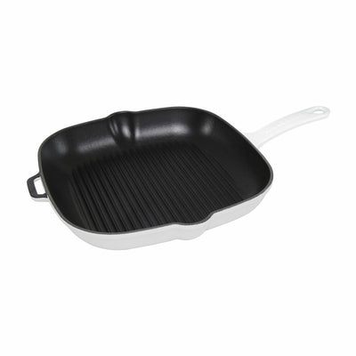 Chasseur Square Cast Iron Grill Pan Brilliant White - 25cm