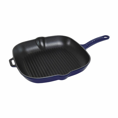 Chasseur Square Cast Iron Grill Pan French Blue - 25cm