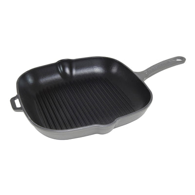 Chasseur Square Cast Iron Grill Pan with Handle Celestial Grey - 25cm