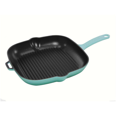 Chasseur Square Cast Iron Grill Pan with Handle Quartz - 25cm