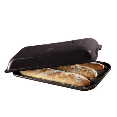 Emile Henry Baguette Bread Baker - Charcoal