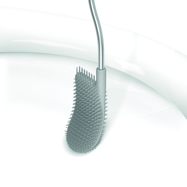 Joseph Joseph Flex Lite Toilet Brush D-shaped head, anti-drip design, anti-clog wide bristle spacing – H42.2cm x W12.3cm x L8.7cm - 2