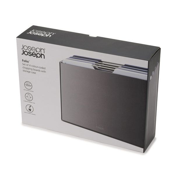 Joseph Joseph Folio Large Chopping Board Set (Graphite) with Stainless-Steel Case – 4 Piece - 2