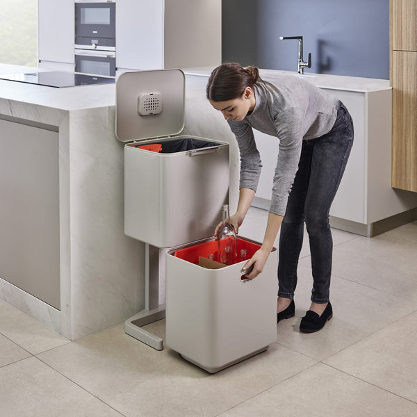 Joseph Joseph Totem Stone - 60L (2x 30L Compartments for Waste Separation and Recycling Kitchen Trash) - 2
