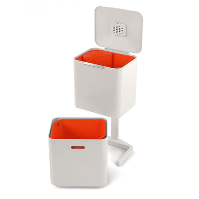 Joseph Joseph Totem Stone - 60L (2x 30L Compartments for Waste Separation and Recycling Kitchen Trash)