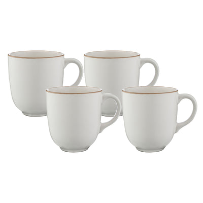 Mason Cash Classic Collection Set Of 4 Cream Mugs Stoneware - 400ml