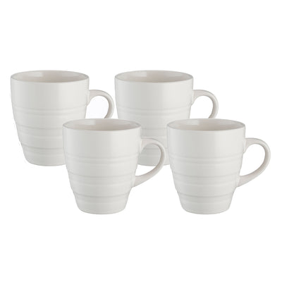 Mason Cash Original Cane Set Of 4 Cream Mugs Stoneware Construction - Capacity 350ml each
