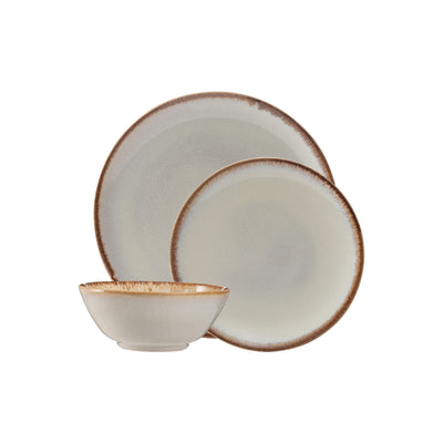 Mason Cash Reactive Stoneware Dinner Set Glaze Cream 12pc