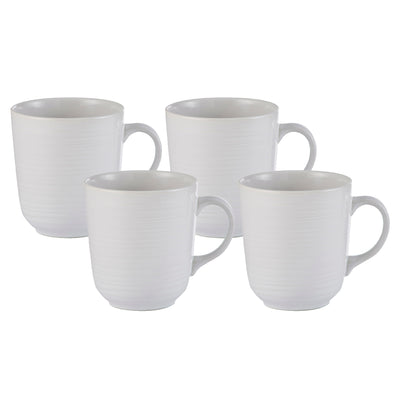 Mason Cash William Mason Set Of 4 White Mugs Stoneware - Capacity of 400ml
