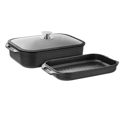 Pyrolux Hard Anodised Double Roaster and Grill Set - 3 Piece