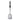 Metal slotted spoon with black handle on a white background