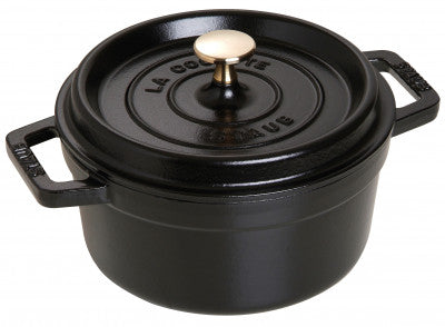 Staub Cast Iron Round Cocotte Black - 20cm/2.2L - 1