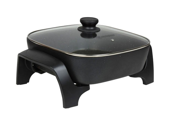 Westinghouse Square Electric Black Frypan Non-Stick Coating With Stone Finish - 41cm x 31cm x 20cm - 1