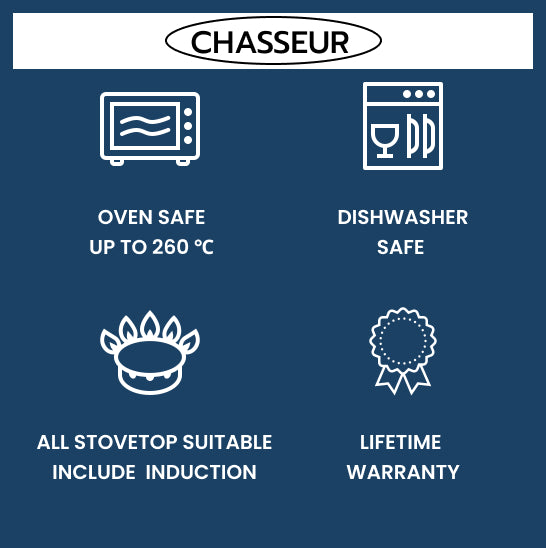 Chasseur Cast Iron Nonstick FryPan  - 28cm With Cast Handle Caviar - 3