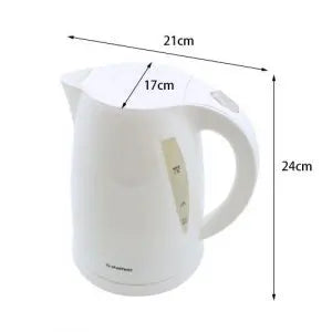 Sheffield White Plastic Kettle - 1.7L Capacity - 2