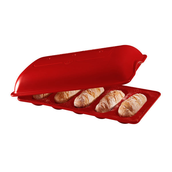 Emile Henry Mini-Baguettes Bread Baker - Burgundy - 1