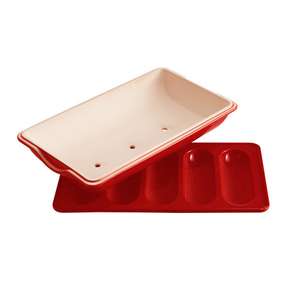 Emile Henry Mini-Baguettes Bread Baker - Burgundy - 3