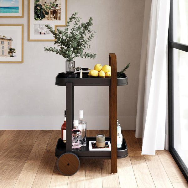 Umbra Bellwood Bar Serving Cart - Black/Walnut - 2