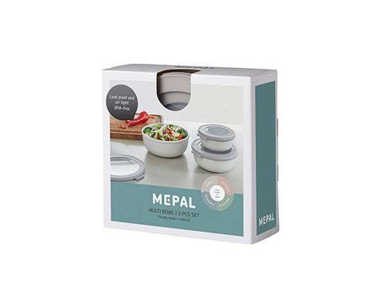 Mepal Cirqula Round Food Storage Container 3-Piece Small Set Nordic White - 1