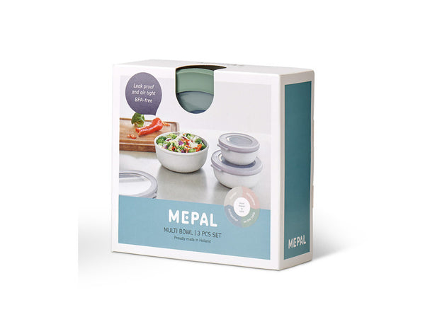 Mepal Cirqula Round Food Storage Container Small Set 3 Piece Nordic Sage - 3