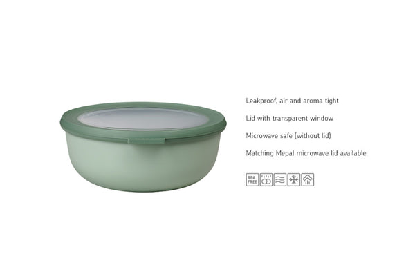 Mepal Cirqula Round Food Storage Container Small Set 3 Piece Nordic Sage - 1