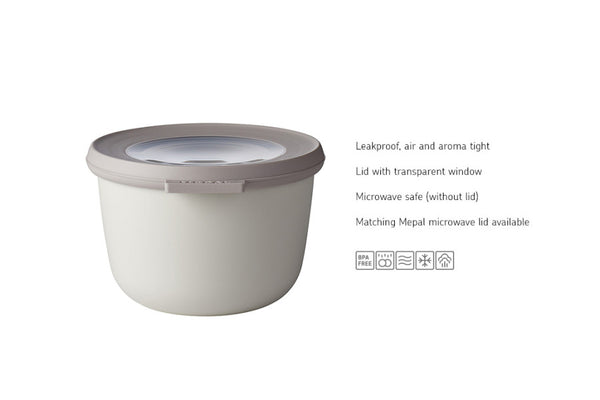 Mepal Cirqula Food Storage Round Small Set 3-Piece Nordic White - 2