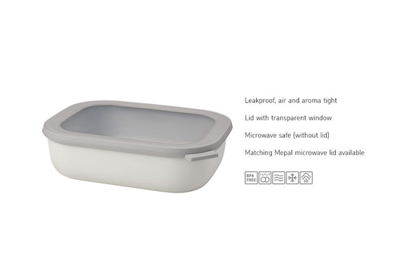 Mepal Cirqula Food Storage Rectangle Small Set 3-Piece Nordic White - 2