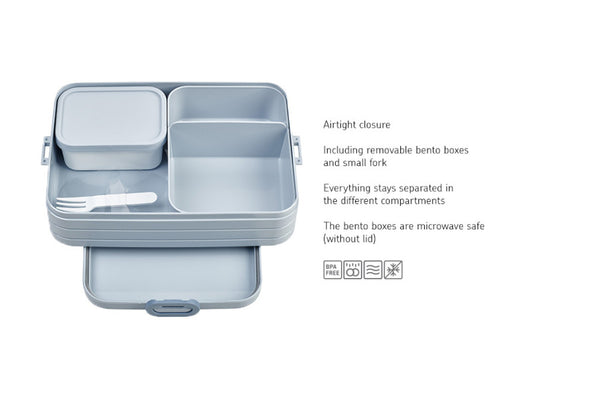 Mepal Bento Box Large Nordic Blue Polypropylene - 17cm x 25.5cm - 3